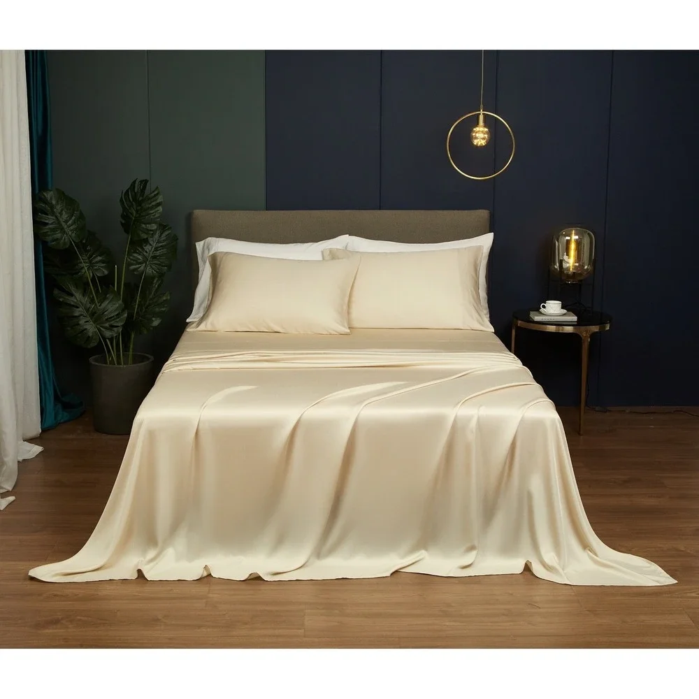 Kang‎ Beige 100% Tencel Sheet Set with Pillowcase Top Grade & Natural King